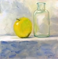 Manzana Golden Con Una Botella
