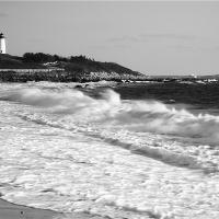 Atlantic Surf At Nobska Point Lighthouse